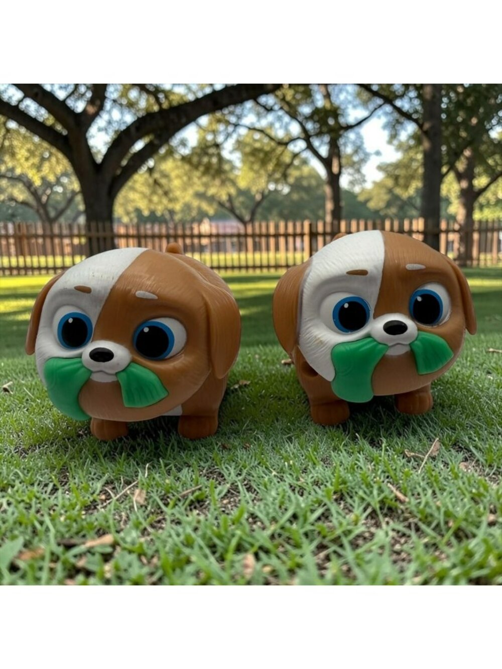 Burger King Secret Life Of Pets 2 Wind-Up Dog Toy Set Of 2 Brown & White Figures